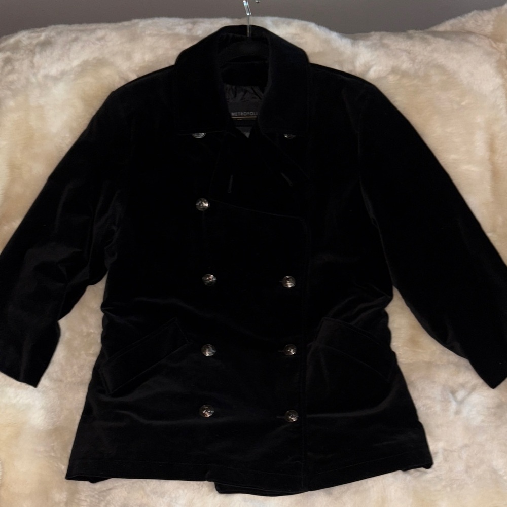 Y2K  Black double button up peacoat #fall#coolnights excellent condition!